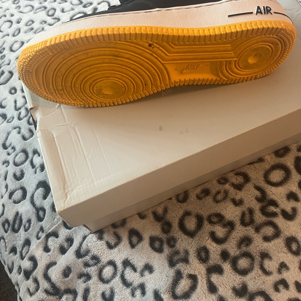 Nike Black and Yellow Air Force 1 Sneakers - Picture 2 of 7